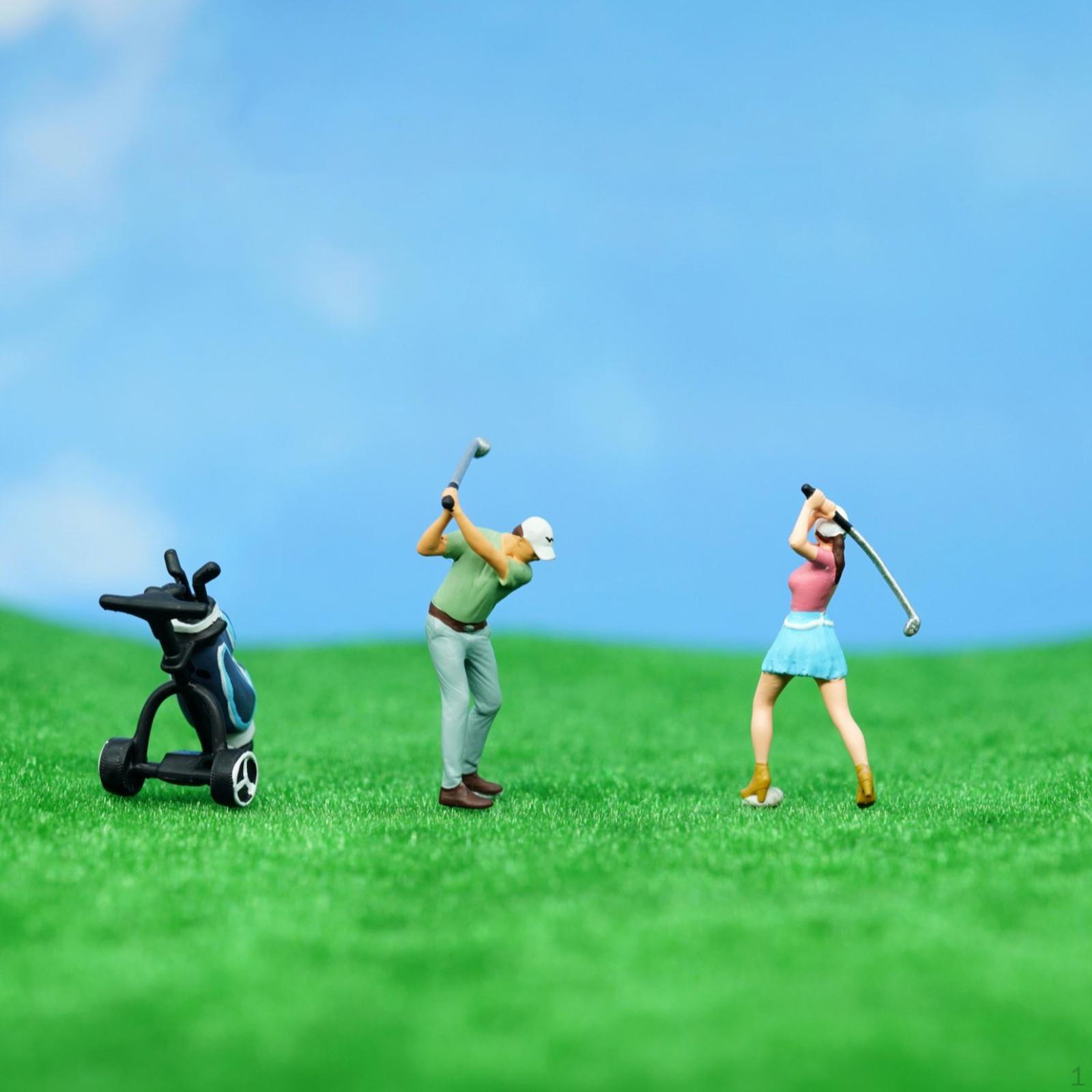 

1/64 Figure Model Kit Miniature DIY Projects Layout Man Woman Golfer Trains Architectural Resin
