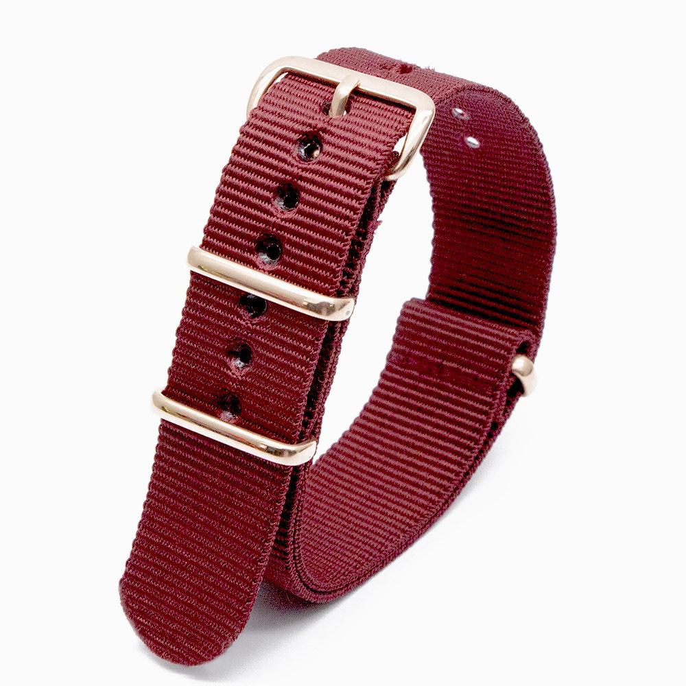 Rose Gold Buckle Nylon Watch Strap - Canvas Replacement for DW Watches