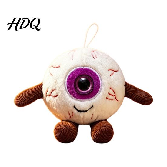 Creepy Room Accessory Halloween Eyeball Plush Keychain Funny Scary Eye Stuffed Toy Pendant Backpack Decoration for Backpack Spooky Mini Doll