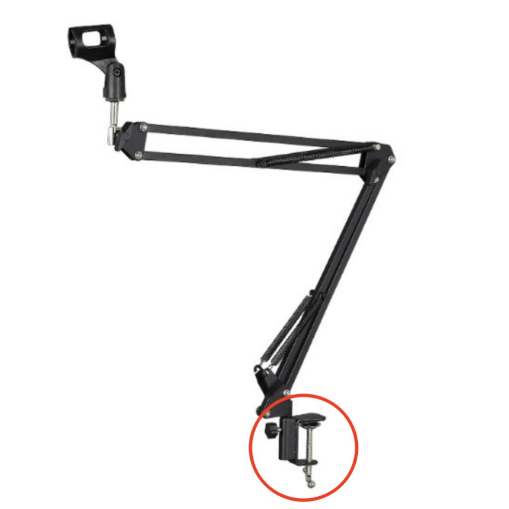 2pcs Adjustable Positioning Screw Microphone Stand Clamp Table Clamp C-Shaped Clamp Mic Suspension