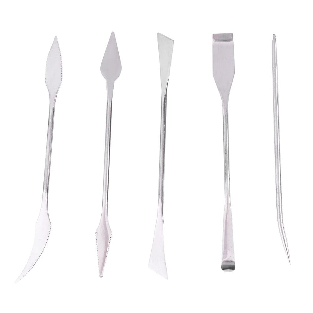 5pcs Stainless Steel Pottery Carving Tools Double Ended 5Pcs Set Clay Sculpting Tools Carving Spatula Sculpture Tools