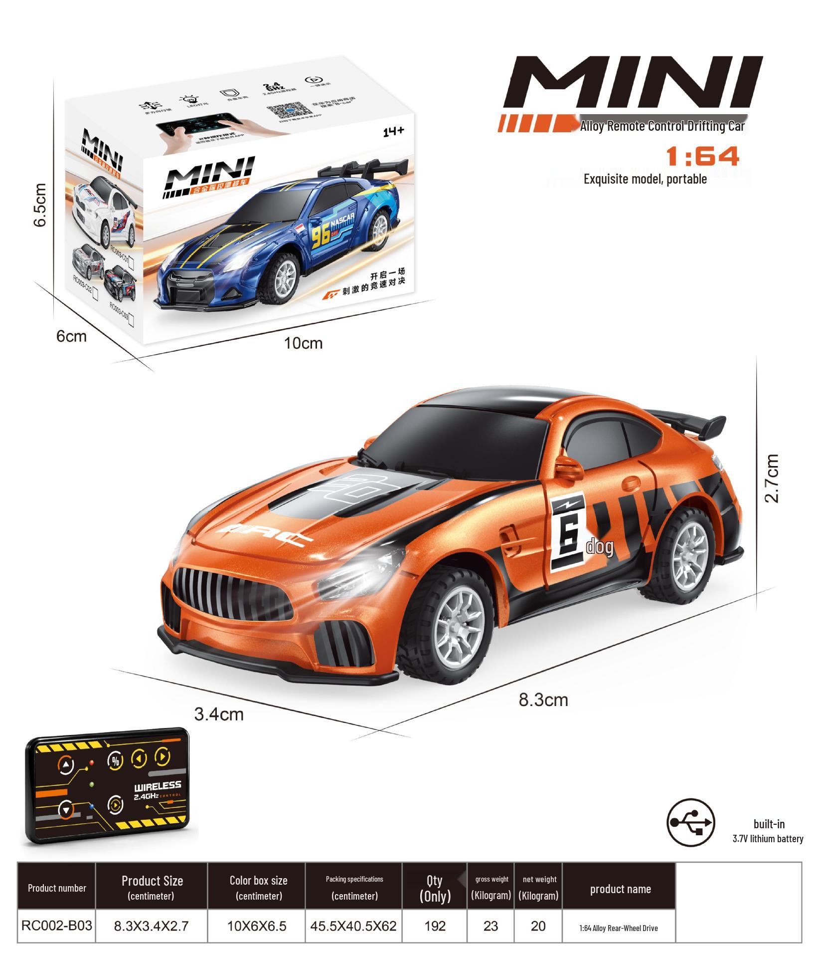 Bluetooth 2.4G 1:64 Alloy RC Remote Control Car - 4WD Off-Road Racing, Gravity Sensing, Three Modes. 1:64