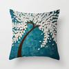2D Flat Printed Peach Skin Pillow Cover Oil Painting Floral Tree Cushion Case Decorative Throw Pillowcase For Sofa Living Room
