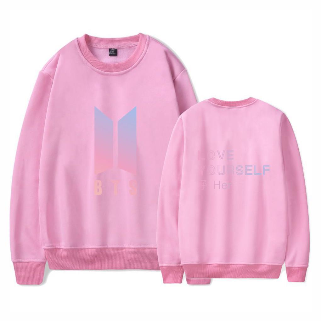 BTS-Sweatshirt mit Printmuster und Fleecefutter für jugendliche Fans
