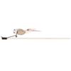 Wooden Cat Funny Stick Wand Pet Teaser Mice Toys with Crisp Bell Feather and Linen Mouse