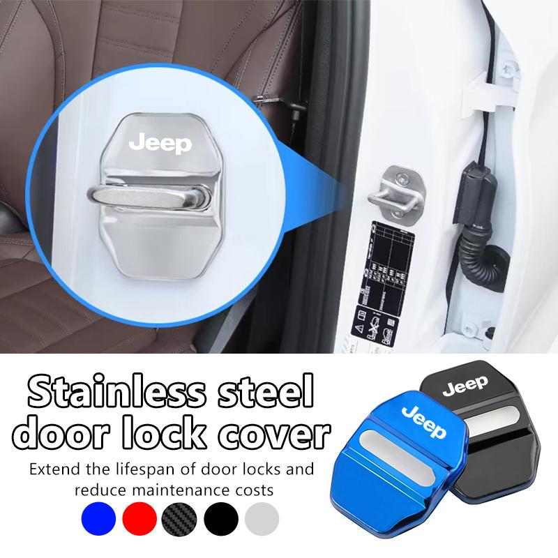 For Jeep Car Door Lock Protector Stainless Steel Prevent Rust and Scratches Grand Cherokee Patriot Renegade Compass Wrangler