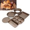 6pcs Baking Mold Set Loose Bottom Anti Stick Carbon Steel Cake Pizza Brd Pan for Home Kitchen