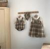 Girls' Plaid Wool Lined Vest Dress - Autumn/Winter Academy Style Strap Dress