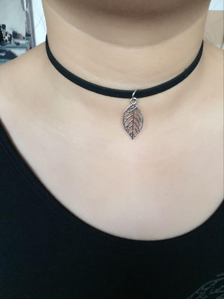 Korean fashion trend wild forest-based metal leaf pendant necklace clavicle short section of double-leaf jewelry