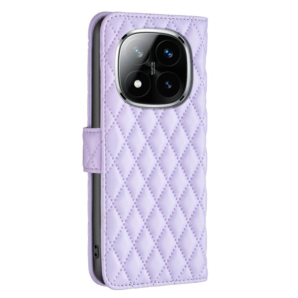BINFEN COLOR BF Style-14 For Xiaomi Redmi Note 14 Pro+ 5G/Note 14 Pro 5G/Poco X7 5G Case Rhombus Phone Leather Cover Stand