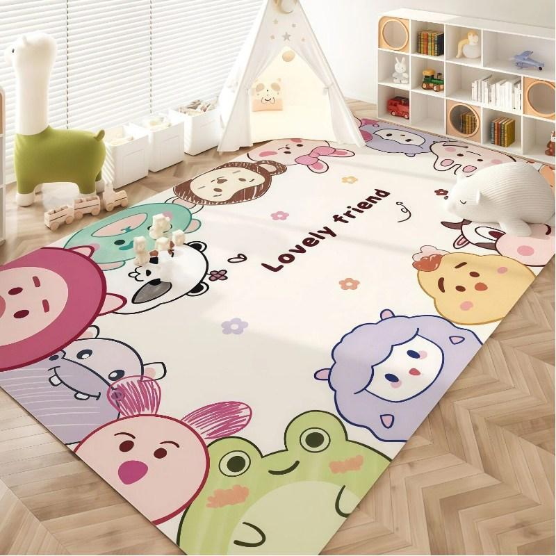 Cute Cartoon Animal Children's Rug Non-Slip Washable Baby Crawling Mat Bedroom Play Floor Mat Home Decoration