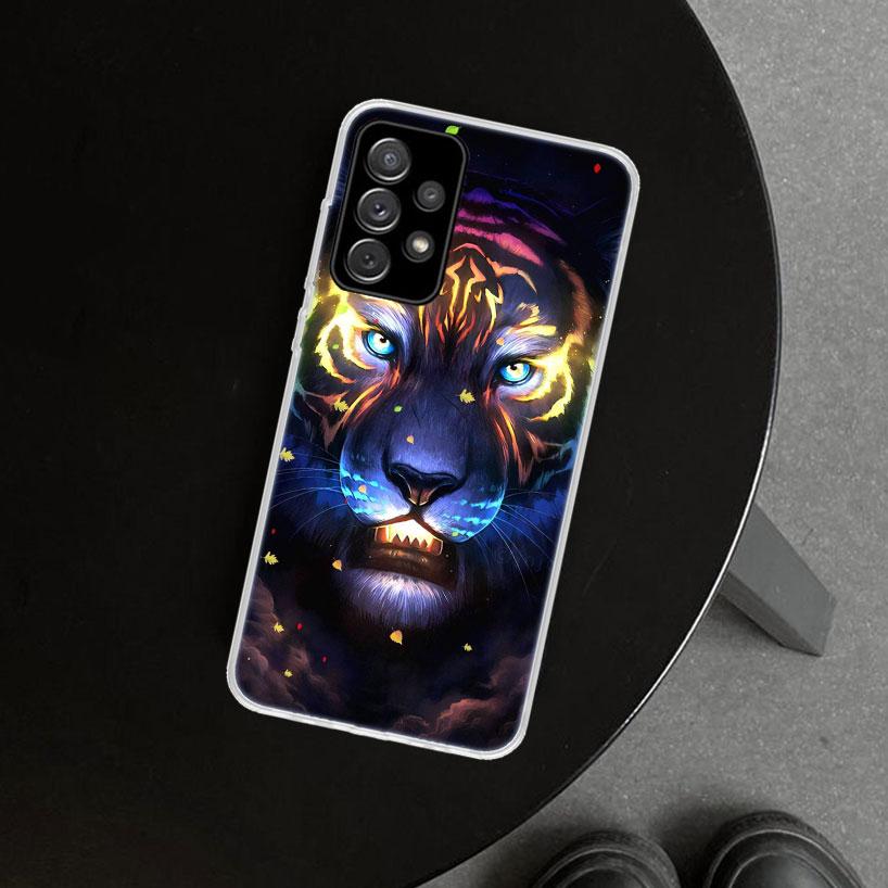 Animal Tiger Cat Phone Case Cover For Samsung Galaxy A12 A22 A32 A52 A72 A02S A51 A50S A31 A20S A10S Note 20 Ultra 10 Plus Galax
