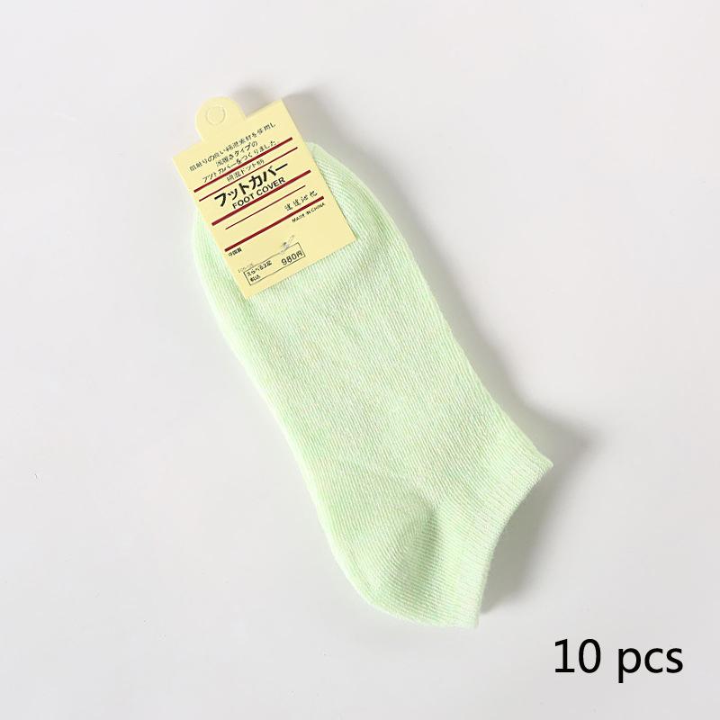 

10 пар однотонных коротких носков, женские носки-лодочки, неглубокие, большого размера, подарочные женские носки 10 pcs