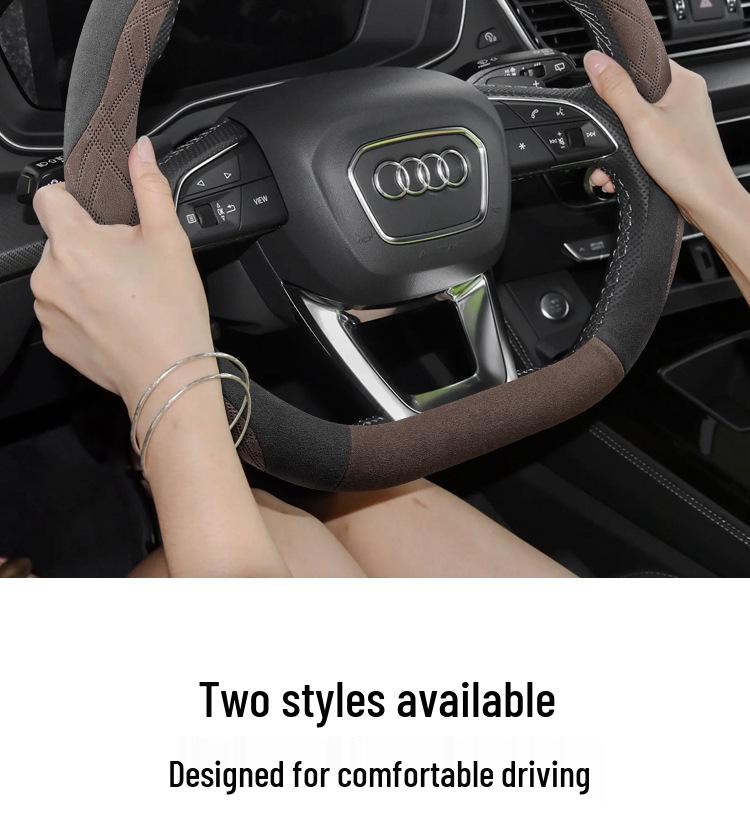 Jetour Traveller T2 Suede Steering Wheel Cover - Ultra-Thin, Anti-Slip, Sweat-Absorbing, All-Season Protection