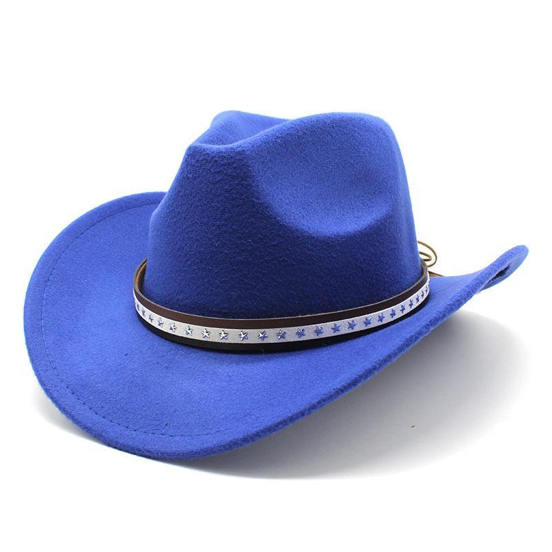 Felt Hat Retro Woolen Hat Cowboy Hat Belt Woolen Top Hat Ethnic Style Hat Retro Jazz Hat