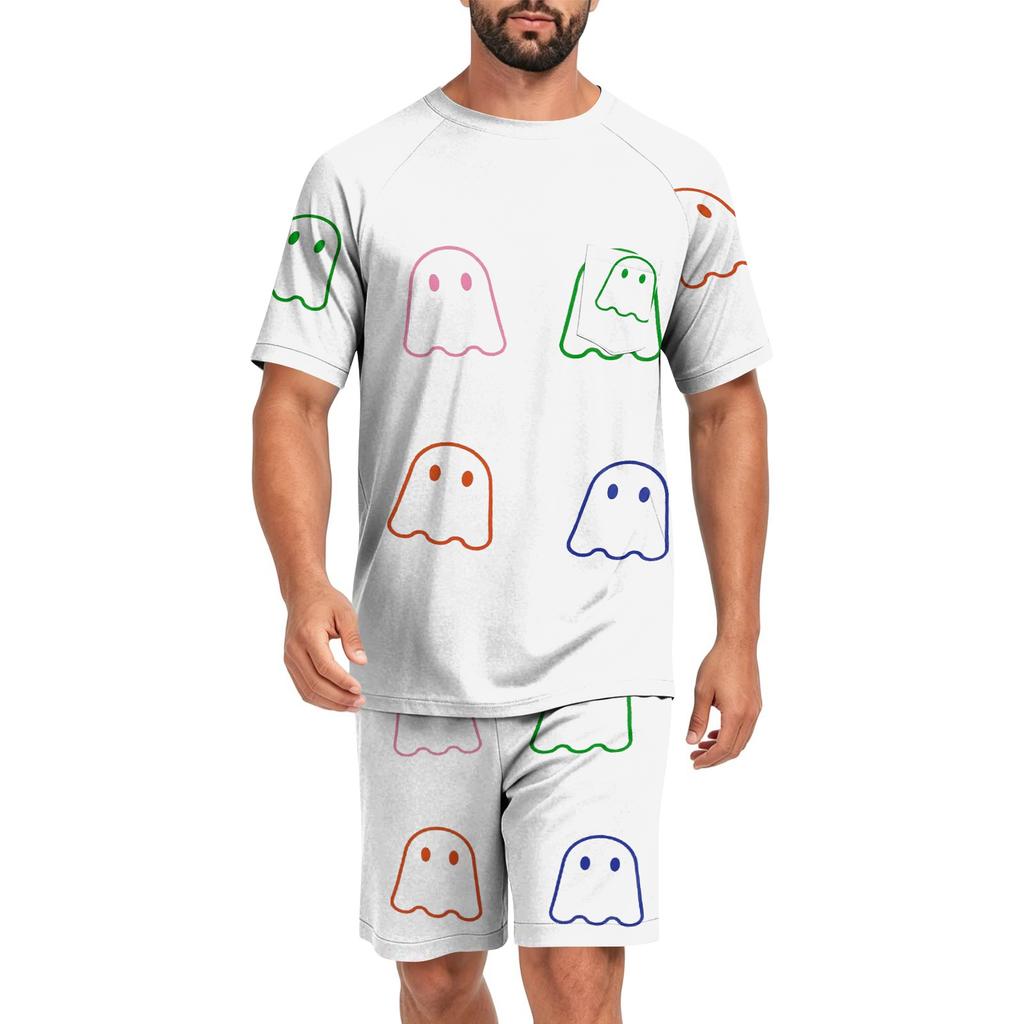 Men's Halloween Loungewear Pajama Set, Comfortable Sleepwear for Holiday Relaxation