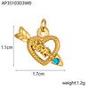 CARLIDANA Valentine's Day Gift Jewelry Shining Zircon Heart Love Charms 18K Gold Plated Titanium Steel Pendant For DIY Jewelry