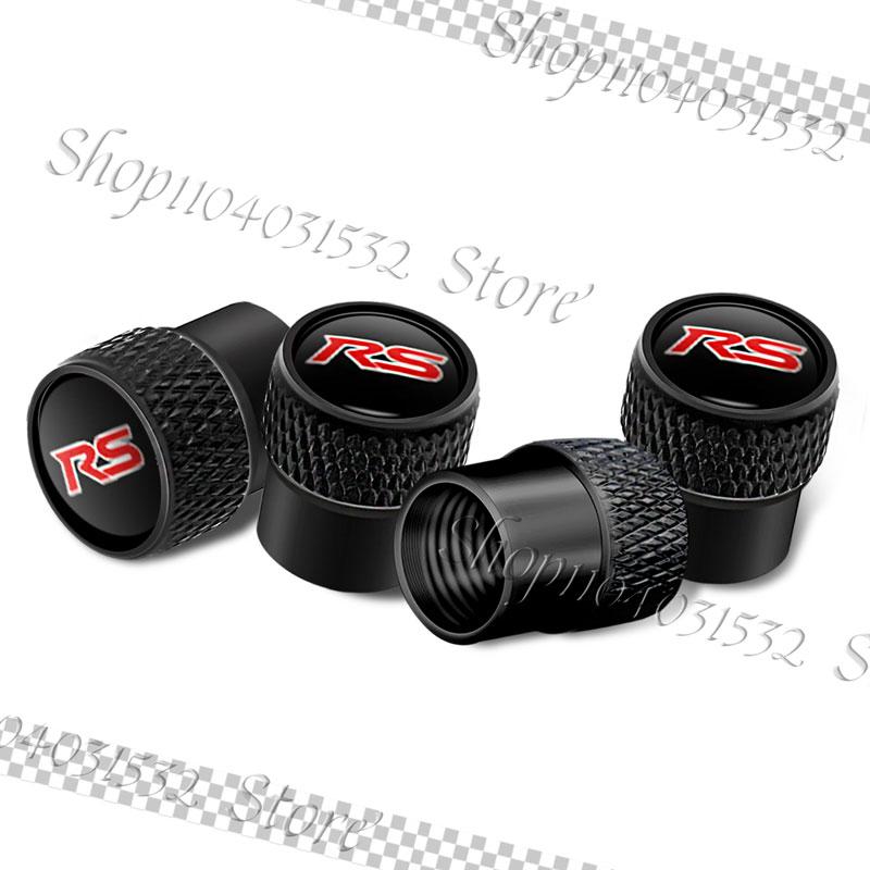 4Pcs Metal Alloy RS Logo Emblem Car Wheel Tire Valve Caps Stem Dust Cover For Chevrolet Captiva Trax Malibu Cruze Accessories