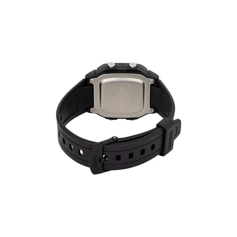 Casio EDIFICE 100m Waterproof Quartz Movement Resin Strap Japanese and Korean Watch Men's Watch Black Dial W-800H-1B