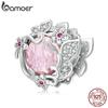 Charm-Anhänger aus 925er-Sterlingsilber, wunderschöner Schmetterling, rosa Zirkon-Perlen, passend für silberne Armbänder und Armreifen, edler Schmuck, Party-Geschenk