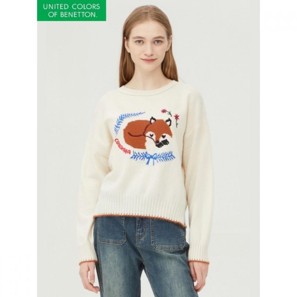 

Benetton Fox Жаккардовый трикотаж Bakpa7461 IV/OS