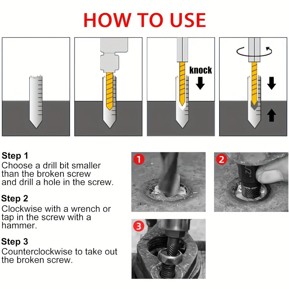Set de 25 bucăți de extractoare de șuruburi, unealtă de extracție de șuruburi cu cap hexagonal cu mai multe caneluri, pentru îndepărtarea șuruburilor șuruburi rupte.