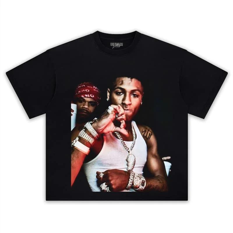 

Rapper YoungBoy Never Broke Again Mens TShirt HipHop Vintage HighQuality Cotton Loose Short Sleeve Women And Men Tshirts M