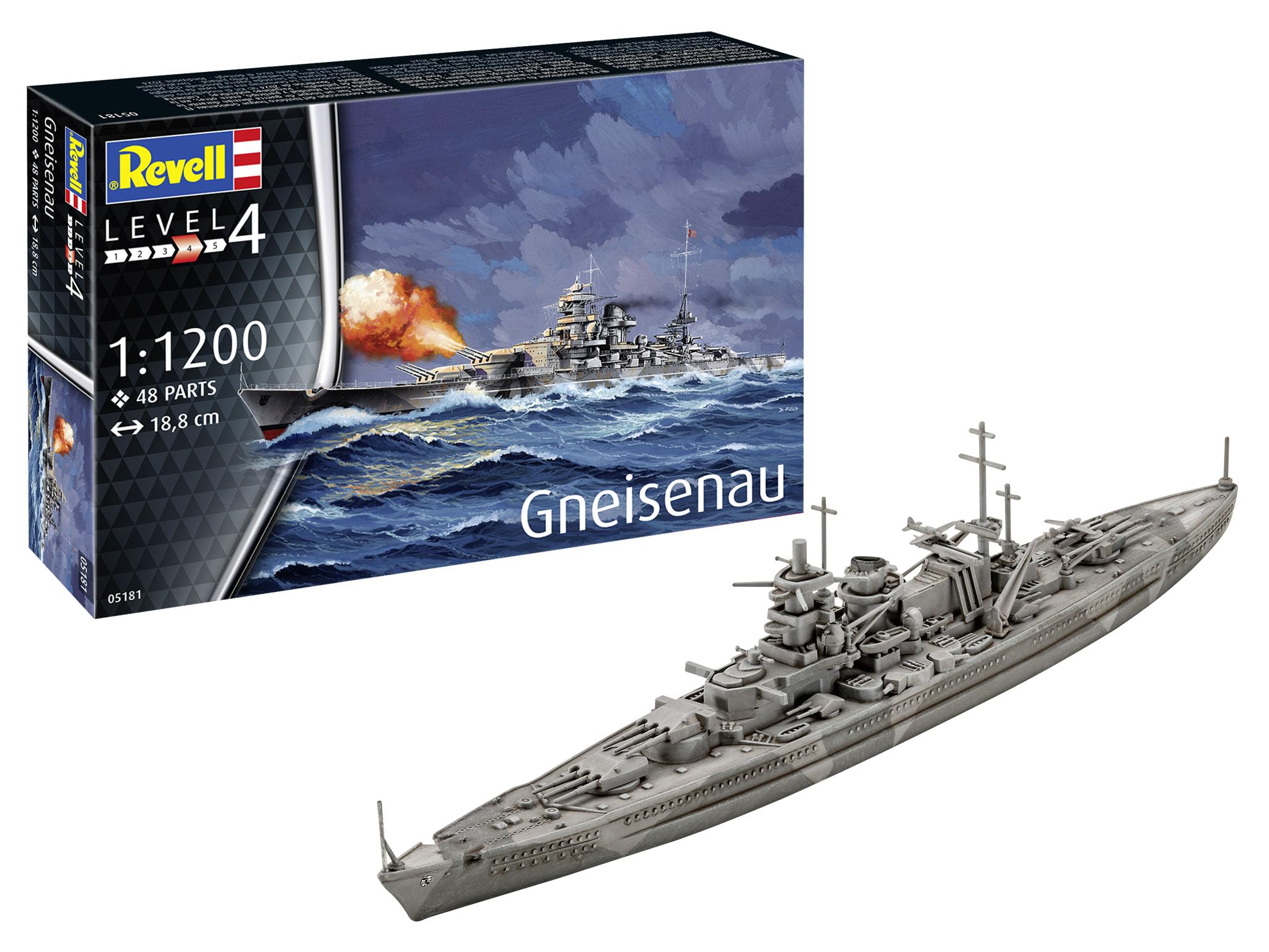 Revell 1/1200 Немецкий линейный крейсер Гнейзенау пластиковая модель 05181