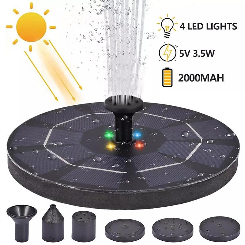 Led Solar Fountain Pump 3.5W 5V Portable Floating Solar Powered Fountain Pump