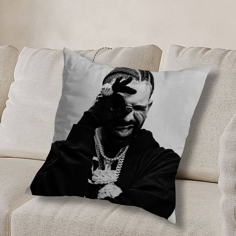 cool D-Drake OvO Rap Pillow Case Square Double-Sided Printing Short Plush Sofa Cushion Cover Bedroom Bedside Pillow