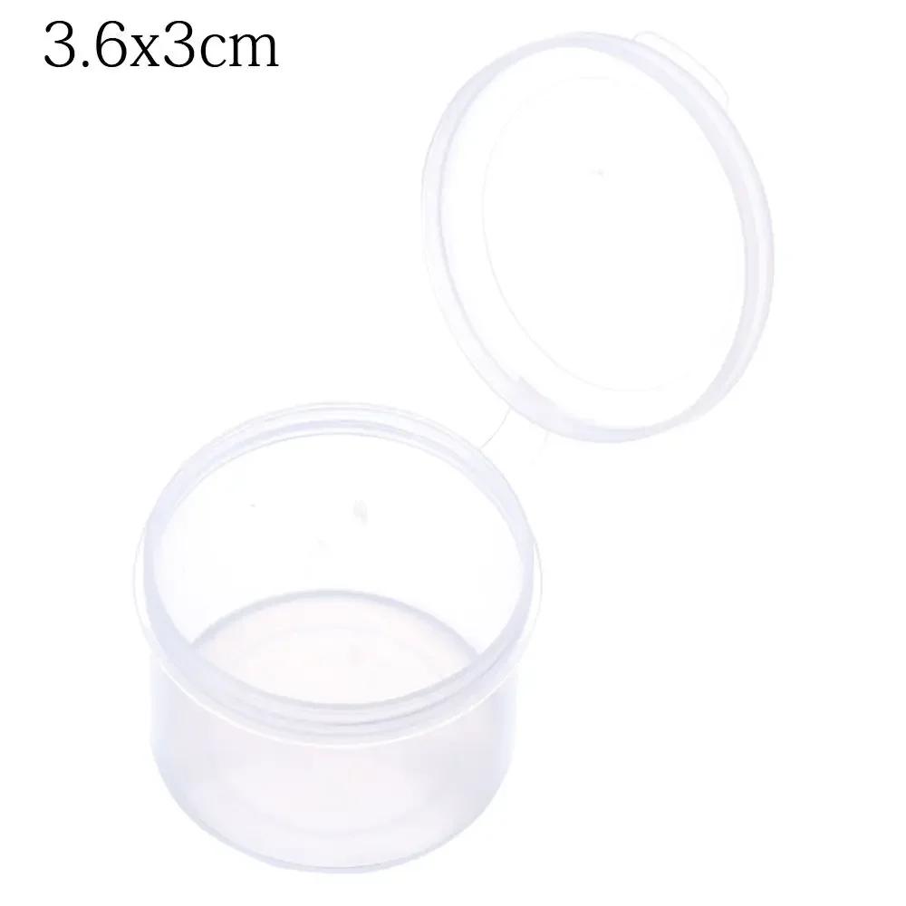 Square Round Plastic Transparent Storage Box Small Items Sundries Organizer Case Jewelry Beads Container Box Tools Accessories