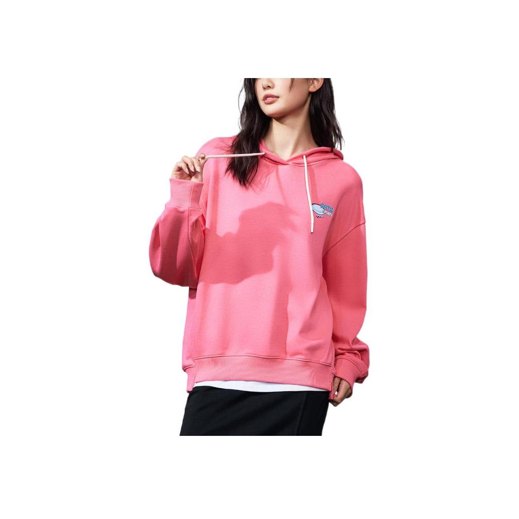 Anta Letter Pattern Printed Pullover Long Sleeve Hoodie Women Hoodies Muyu-Red 162318738-4