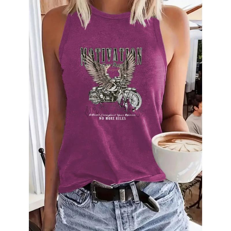 Women's Printed Sleeveless Halter Top Backless Sexy Loose Base Layer Vest