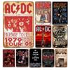 AC DC Vintage Heavy Metal Musica Cool Classic Rock Band Segno di Latta Metallico per Casa Ristorante Caffetteria Bar Decorazione Murale Artistica Regali