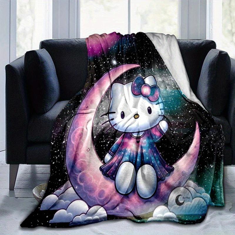

1pc Moon Printing Lightweight Flannel Blanket, Comfortable and Warm Blanket, for Camping Sofa Bed and Couch Office, Suitable for Gift Blanket 100x150cm