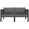 VidaXL Canapé à 2 places avec coussins Anthracite Résine tressée