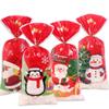 50/100pcs OPP Christmas Candy Bags 12.5*27.5cm Santa Snowman Cookie Biscuit Package Santa Claus Snowman Christmas Element