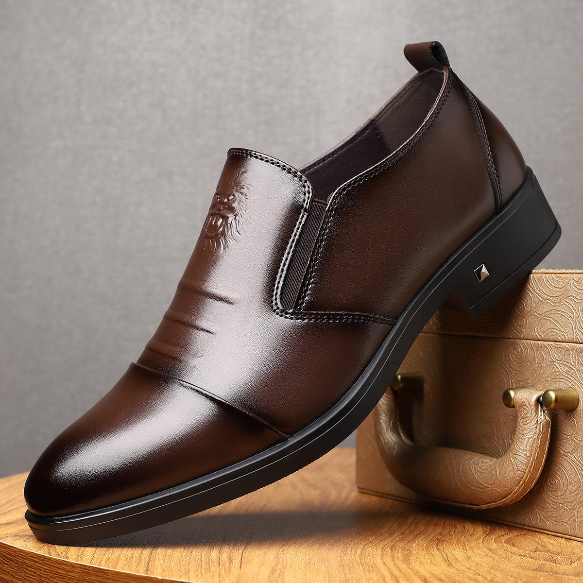 

Новая кожаная обувь кожа мягкая кожа мужская деловая повседневная кожаная обувь мужская весенне-осенняя обувь для мужчин среднего возраста модная мягкая подошва обувь для папы 39 коричневый