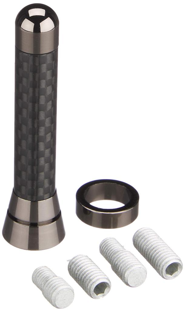 FORTUNE JDM Real Carbon Short Black Carbon Black 60mm Antenna, Fiber, Top/Black Bottom, Height, JCB-60CBB