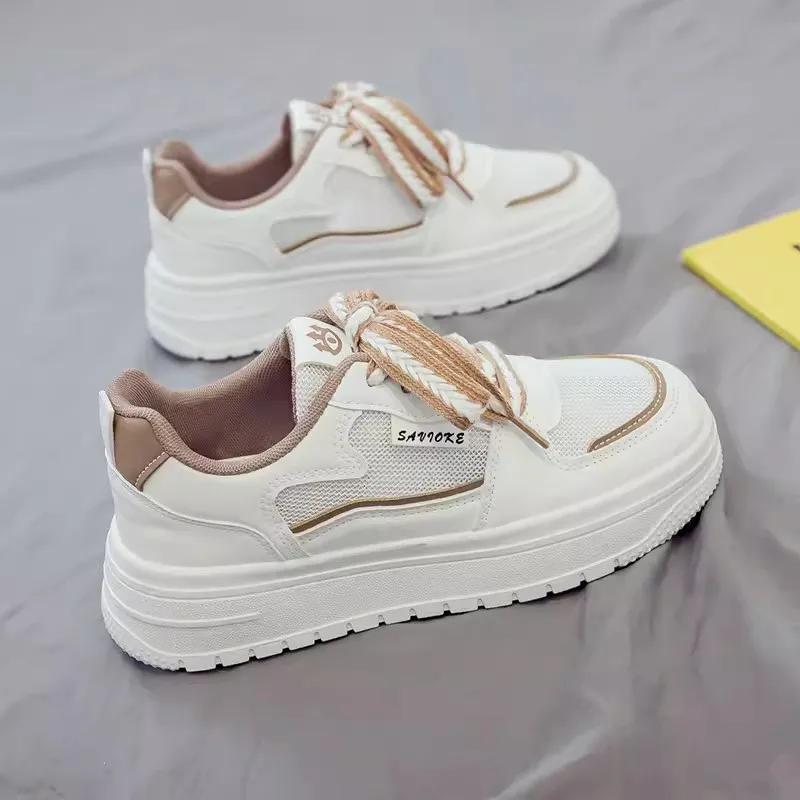 Designer Damen Board Schuhe Outdoor Freizeit Sneaker für Damen PU Leder Plateau Schuhe Tragbar Atmungsaktiv Weiblicher Laufschuh