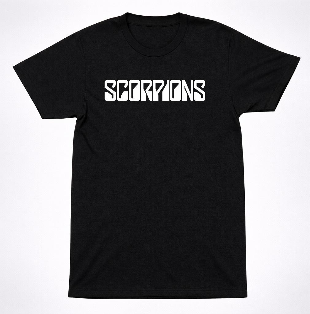 Scorpions Logo Shirt Classic Hard Rock Band Black Minimal Graphic Shirt S разноцветный