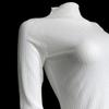 Long-Sleeve Mesh See-Through High-Neck Slim-Fit Women's Top