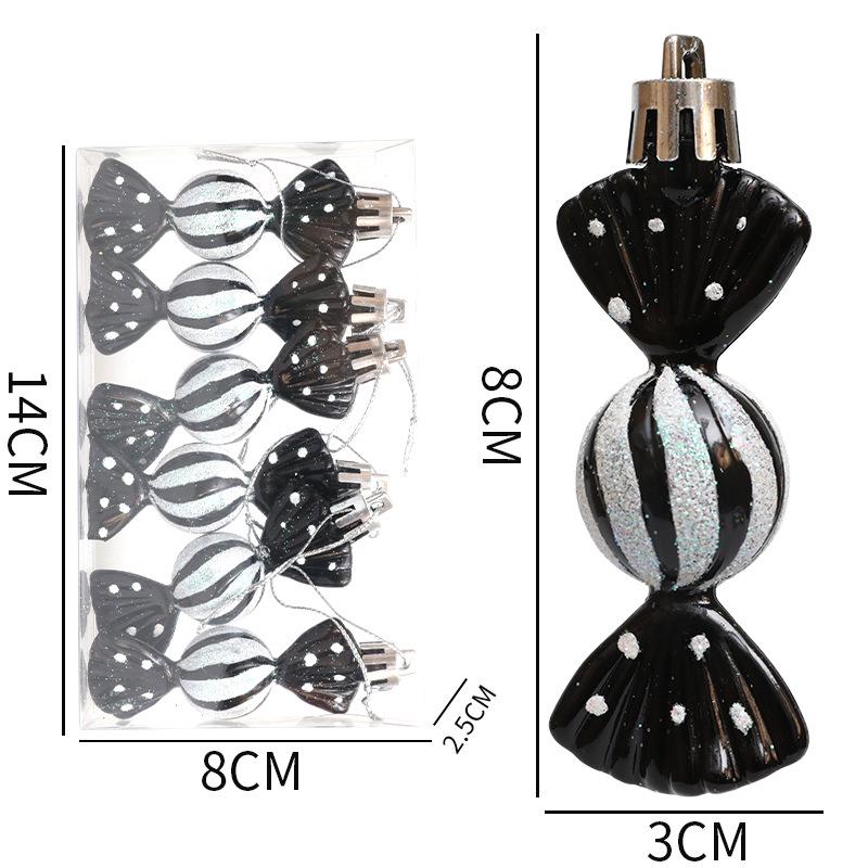 Colorful Christmas Candy Ornaments Gift Box - Electroplated Round Decorations for Trees and Windows