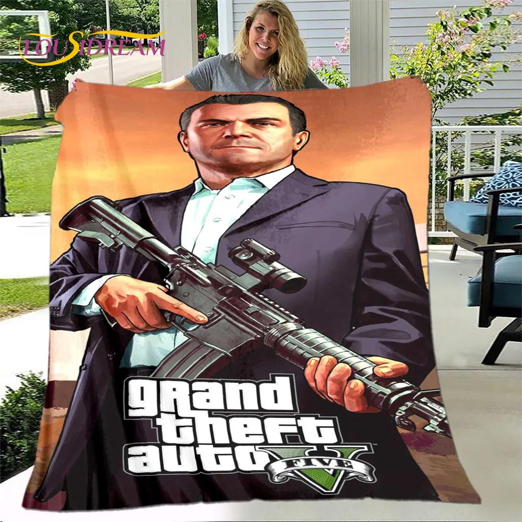 Grand Theft Auto GTA Game Gamer Soft Plush Blanket,Flannel Blanket Throw Blanket for Living Room Bedroom Bed Sofa Picnic Cover