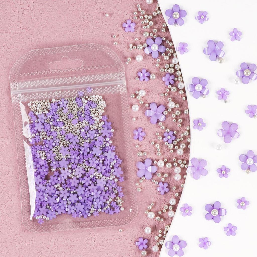 3D pryskyřičné nehtové umění květiny smíšené perlové kameny kamínky dekorace pro DIY manikúra příslušenství potřeby přívěsky díly