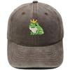 New cartoon crown frog embroidery baseball cap retro and old cute men's and women's casual sunshade dad hat
