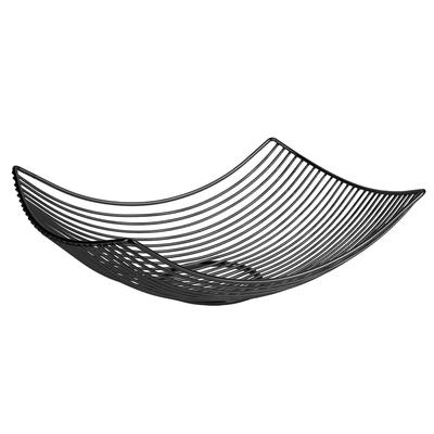 [R2431] - Drahtmetallkorb 'Boho' schwarz - 31x23x10 cm
