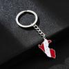 Handmade Peru Map Keychain Y2k Ornament Car Keyring Backpack Handbag Keyring