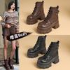 Autumn and winter new Martin boots cm muffin thick bottom inner height increase small temperament short boots women