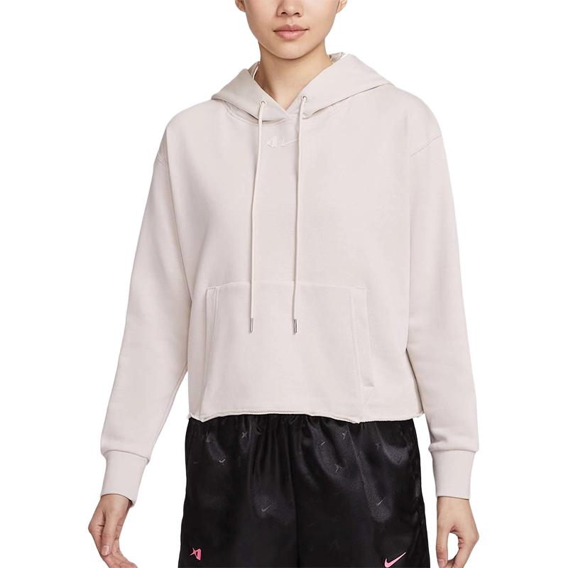 Nike Sweatshirts Women s Light Beige Hooded Moderate Regular HM9234-008 L